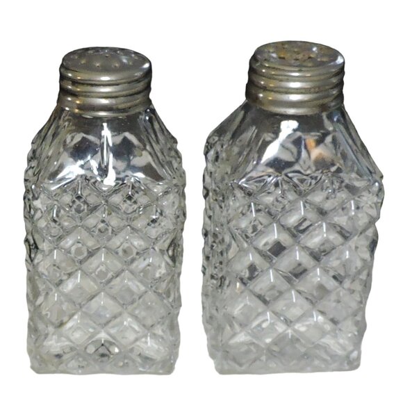 Vintage Table Cruet Set Silverplate Cut Glass Dining Table Accessories - Picture 4 of 4